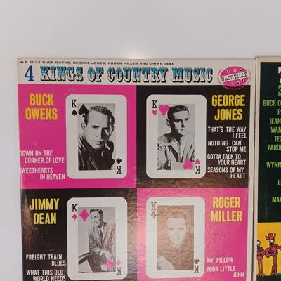 Three country Records LP's -Kings of Country ,usic - The world of Country music and live from Nashville