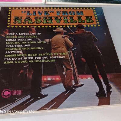 Three country Records LP's -Kings of Country ,usic - The world of Country music and live from Nashville
