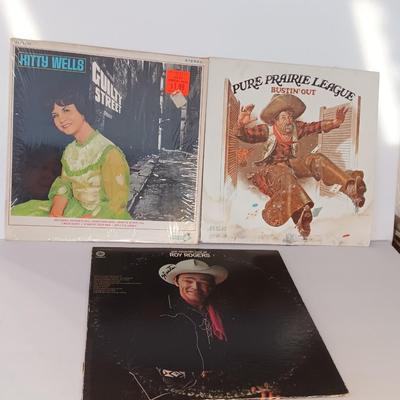 Three records Lp's Kitty Wells - Pure Prairie league - and Roy Rogers