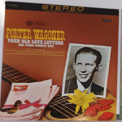 Three Porter Wagoner records Lp's - Your old Love letters- Satisfied Mind - An old Log Cabin