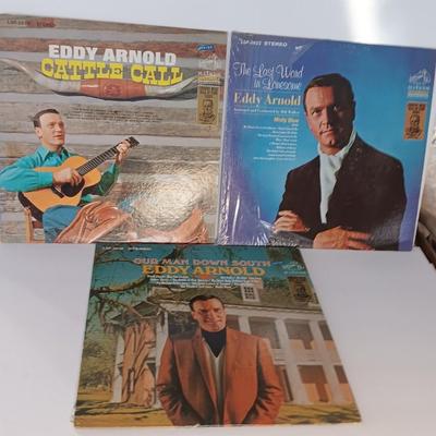 Three Eddy Arnold records Lp's - cattle call - The last word in Lonesome - Our man Down South