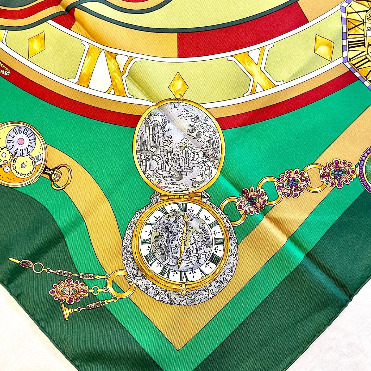 【HERMES】カレ90 ーla ronde des heures ー 楽天市場】HERMES エルメス カレ90 la ronde des heures 時の