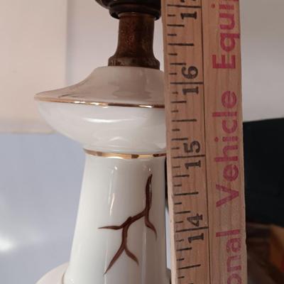 Vintage floral painted table lamp
