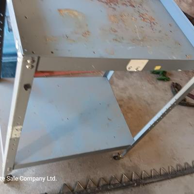 Two-tiered Steel work cart with wheels