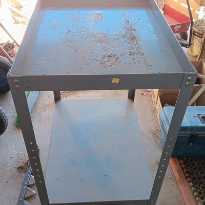 Two-tiered Steel work cart with wheels
