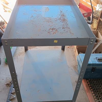 Two-tiered Steel work cart with wheels