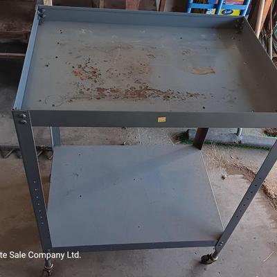 Two-tiered Steel work cart with wheels