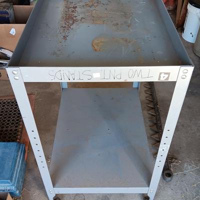 Two-tiered Steel work cart with wheels