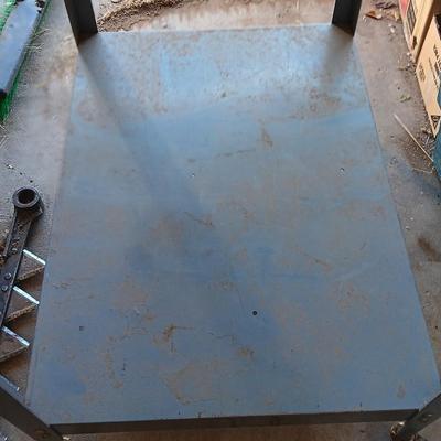 Two-tiered Steel work cart with wheels