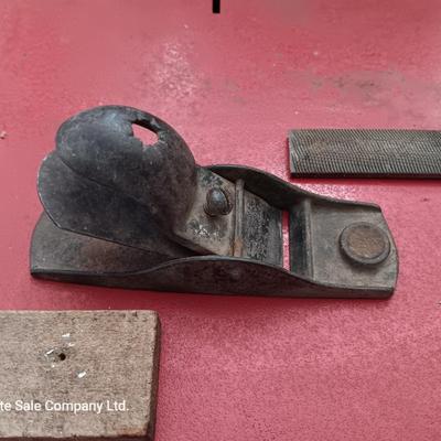 Collectible vintage small tools with antique drill - small plainer -