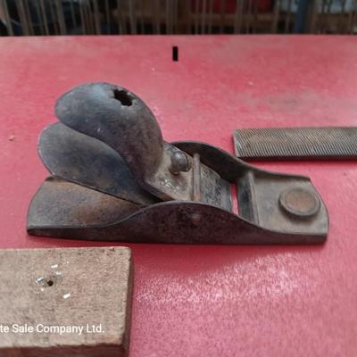 Collectible vintage small tools with antique drill - small plainer -