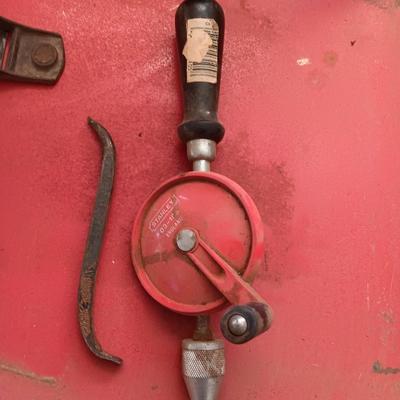 Collectible vintage small tools with antique drill - small plainer -