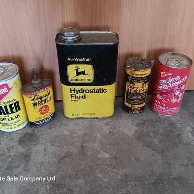 Older collectible cans and metal containers of chemicals