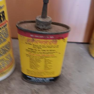 Older collectible cans and metal containers of chemicals