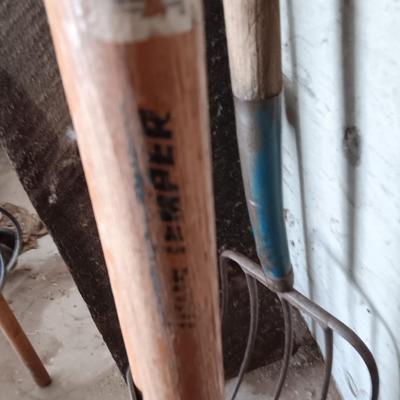 Post hole digger - pick ax - and nice pitchfork AKA WORK.