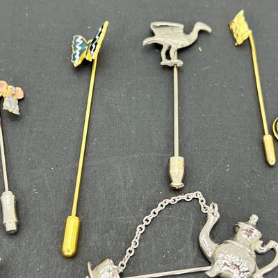 Stick pins and tie pins