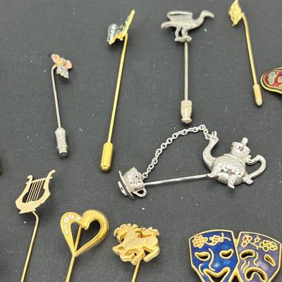 Stick pins and tie pins