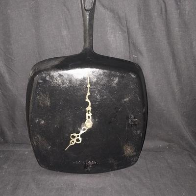 CASTIRON SKILLET CLOCK AND METAL CANDLE HOLDER