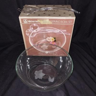 ANCHOR HOCKING GLASS SERVING BOWL