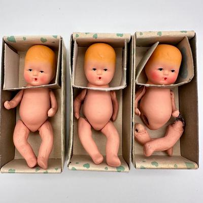 1940â€™s Vintage Kerr Hinz Jointed Baby Dolls (3)