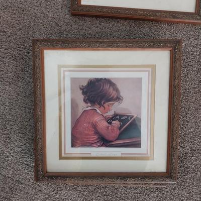 FOUR PIECE WALL HUNG PICTURES OF SWEET LITTLE GIRLS