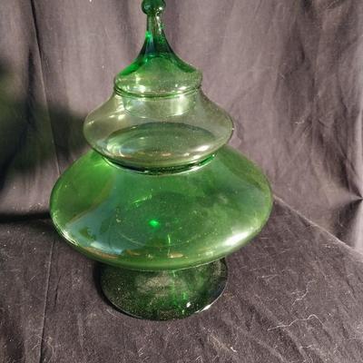 VINTAGE TREE CANDY DISH (MADE IN ITALEY)-MIKASA GLASS DISH-PIE PLATE -SANTA MEASURING SPOONS MORE