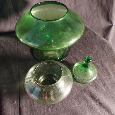 VINTAGE TREE CANDY DISH (MADE IN ITALEY)-MIKASA GLASS DISH-PIE PLATE -SANTA MEASURING SPOONS MORE