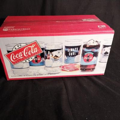 COCA COLA 8 PC. BEVERAGE SET DRINKING GLASSES