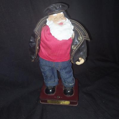SOCK HOP SANTA-WOODEN SIGN- SANTA IN OUTHOUSE ORNAMENT