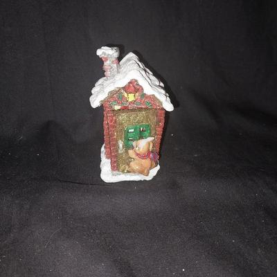SOCK HOP SANTA-WOODEN SIGN- SANTA IN OUTHOUSE ORNAMENT