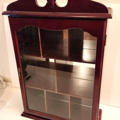 Lot #70  Mahogany Finish What Not Cabinet