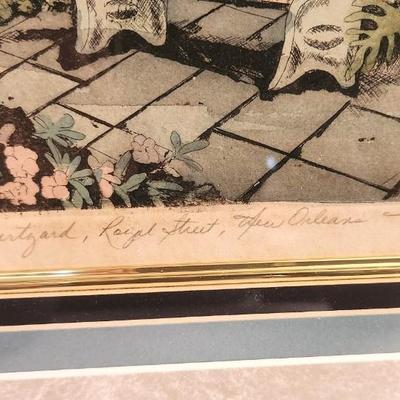 Lot #71  Signed/limited edition print - Brulator Courtyard, New Orleans