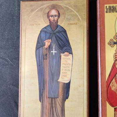 Quad of Icons including St. Alexis and St. Benedict