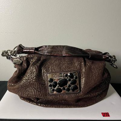 Kathy Van Zeeland Purse - Brown & Gold