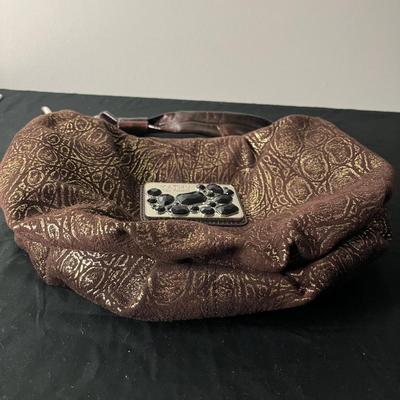 Kathy Van Zeeland Purse - Brown & Gold