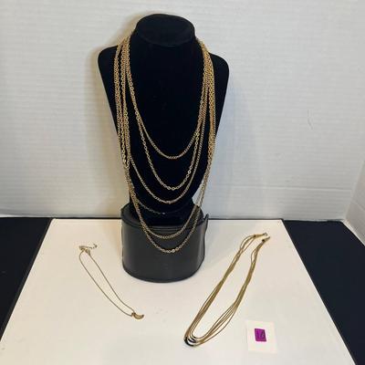 3 Gold Chain Necklaces 