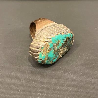 Large Turquoise Stone Ring - Size 12