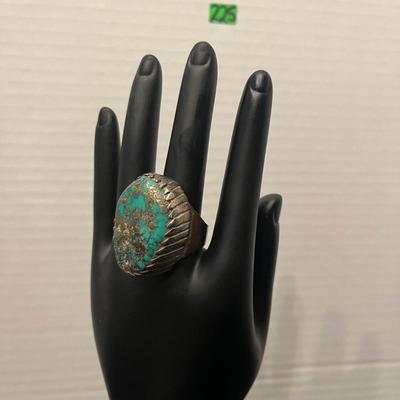 Large Turquoise Stone Ring - Size 12