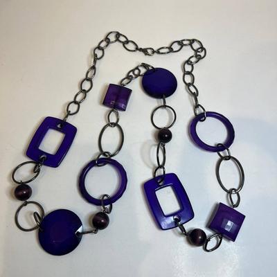 Purple Beaded Statement Necklaces