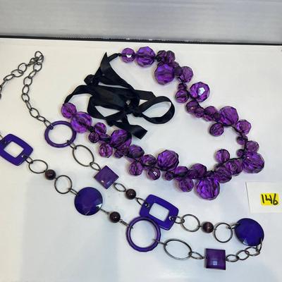 Purple Beaded Statement Necklaces