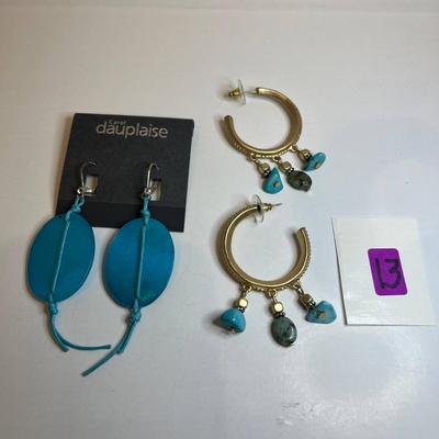 2 Pairs Turquoise Earring 