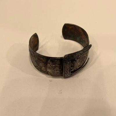 Floral Wrist Cuff (Silver plated brass?)