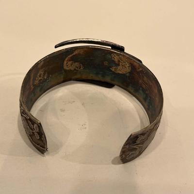 Floral Wrist Cuff (Silver plated brass?)