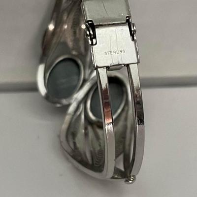 Sterling Silver and Hematite Hinge Cuff Bracelet