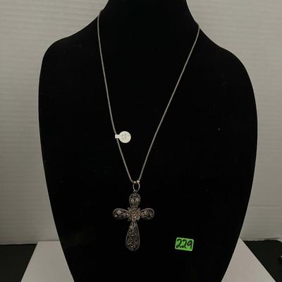 Floral Cross Pendant Necklace
