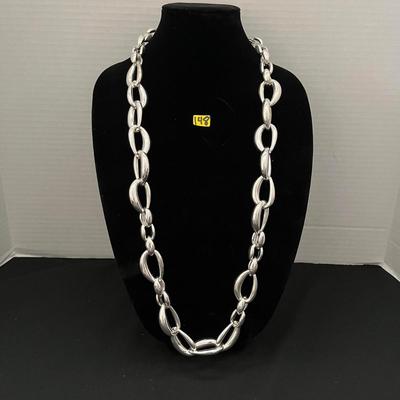 Chico's Silver Oversized Chain Necklace