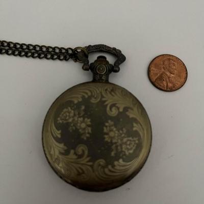 Gold Floral Pocket Watch