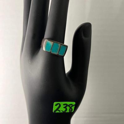 3-Stone Turquoise Ring - Size 8