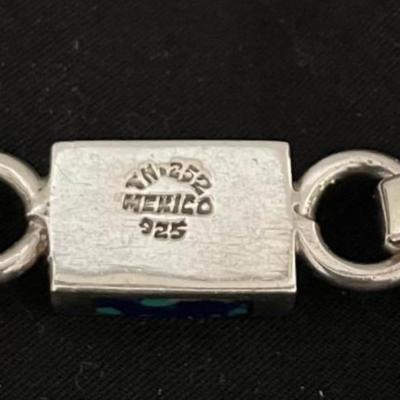 Mexico Silver & possible Azurite Bracelet