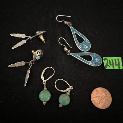 3 Pair of Turquoise Earrings